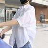 Women Loose Solid Half Sleeve Casual Blouse Shirt For Daily Commute