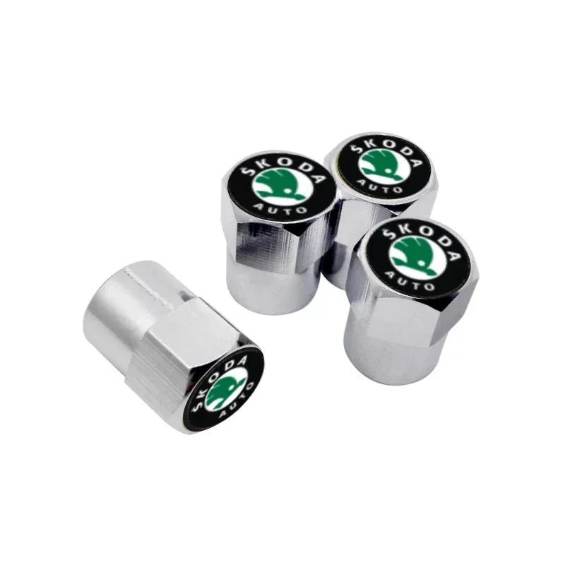 DPO3 Car Wheels Valve Stem Caps for Skoda Rapid Kodiak Kodiaq GT Octavia 3 Superb Yeti Fabia 1 Karoq Kamiq Tire Air Cover Accessories