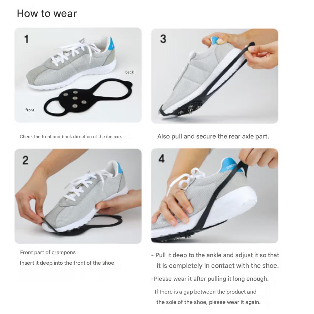 5-Pin Urban Spike Crampons Non-Slip Grip On Snow and Ice (1 Pair)