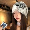 Cute Lace Beanies Hat Handmade Flower Knitted Hat Retro Weave Cap  Apparel Accessories