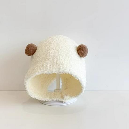 Solid Color Plush Baby Ear Protection Hat for Boys and Girls - Warm Autumn/Winter Style