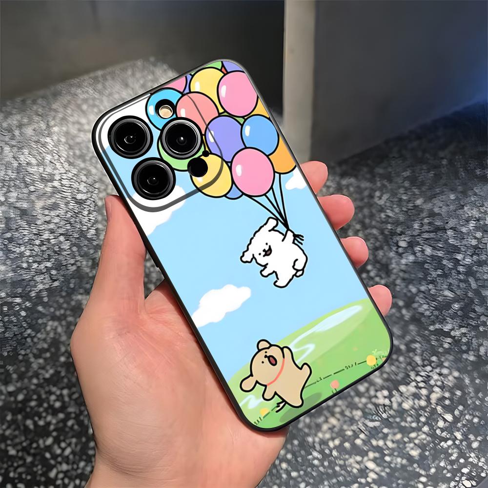 Korea Line Puppy Maltese Phone Case For 15 Pro Max Iphone 14 Pro Max 12 15 Plus 13 Pro 11 Xr X Xs 8 7 Plus Silicone Back Cover