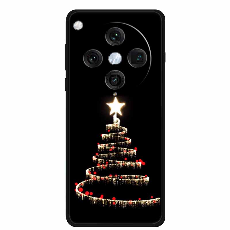 Christmas Cover For Oppo Find X8 Pro 5G 6.78"Black Silicone Cases TPU Santa Claus Christmas Tree Back Cover For Oppo Find X8 5G