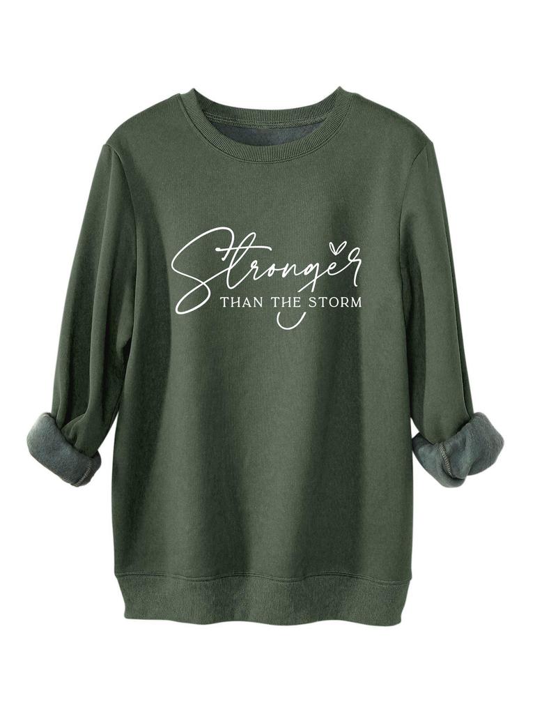 Stronger Than the Storm Women's Plush Hoodie - Thickened Warm Autumn/Winter Style