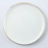 Elegant Gold-Rimmed Ceramic Round Plate for Steak, Pizza, and Vegetables - Japanese Tableware