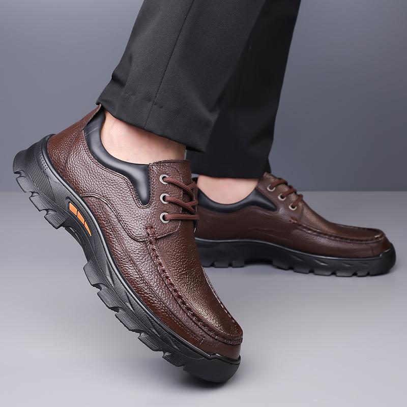 FashionAll-match High Quality Business Shoes Men 2024 New Lace-Up Male Comfortable Walking Shoe Leather Breathable Mens Dress Shoes