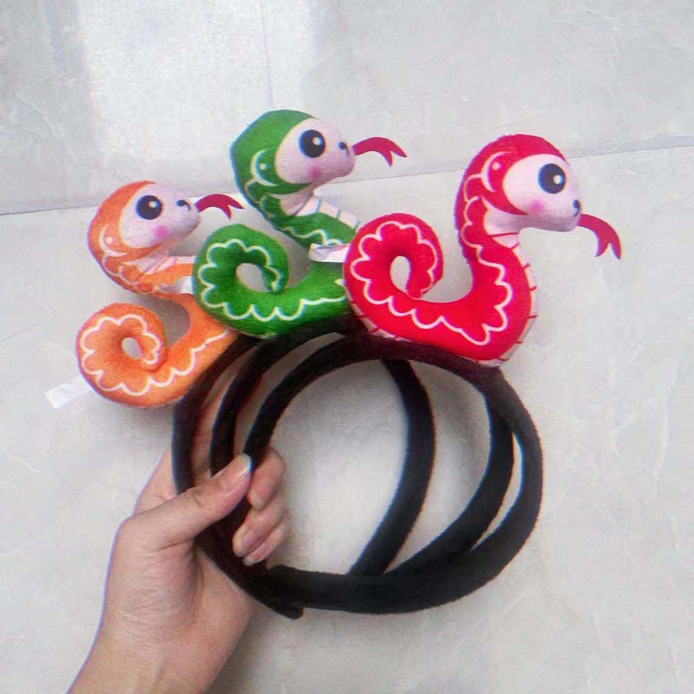 Headwear Plush Snake Headband Korean Style New Year Hair Hoop Funny Plush Snake Hairband Unisex