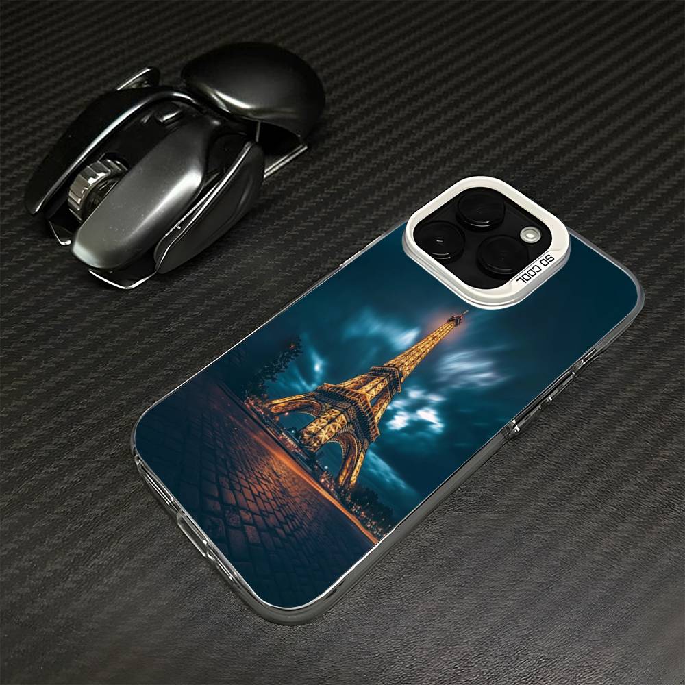 Eiffel Tower Phone Case For iPhone 16,15,14,13,12,11,Mini,Pro,MAX White Matte Shockproof Cover