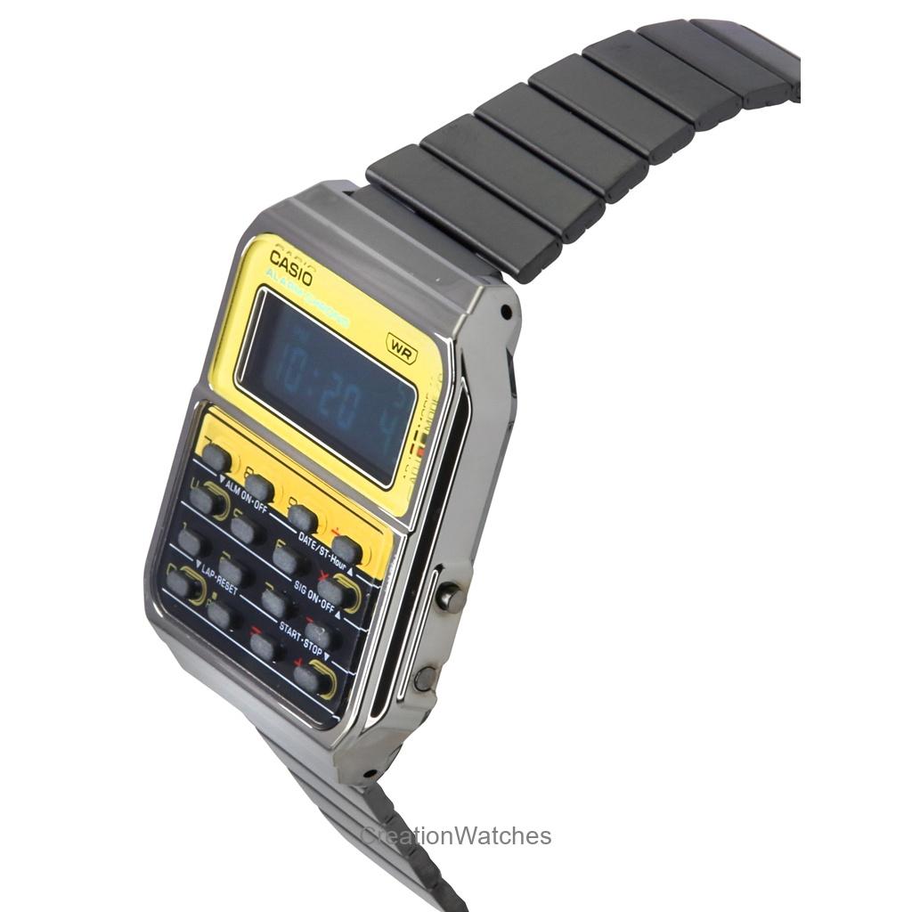 Casio Vintage Heritage Colors Digital Stainless Steel Quartz CA-500WEGG-9B Unisex Calculator Watch