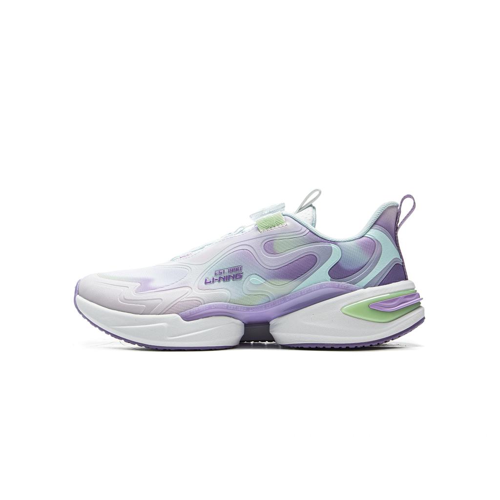 Li Ning Kids Qiang Yue Sports Lifestyle Fashion Comfortable Non-Slip Shock Absorption Support Low-Top Casual Shoes Kids Casual Shoes Purple YKCV028-6