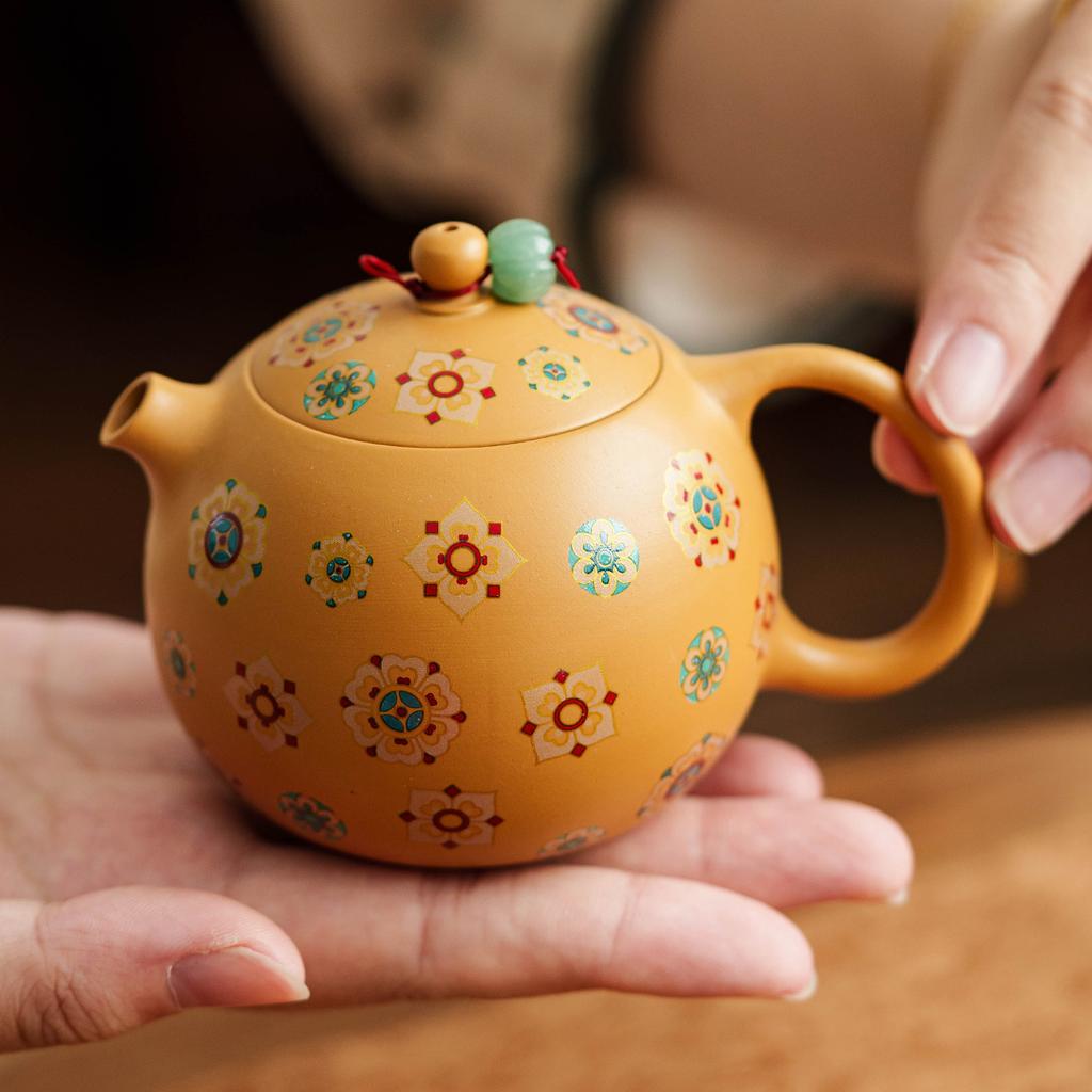 Yellow Clay Purple Sand Tea Pot 2025 New Xishi Teapot Premium Household Kung Fu Tea Set