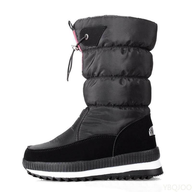 2026 Non Slip Waterproof Platform Snow Boot Casual Female White Shoes Winter Thick Women's Snow Boots Warm Plush Mid-calf Boots