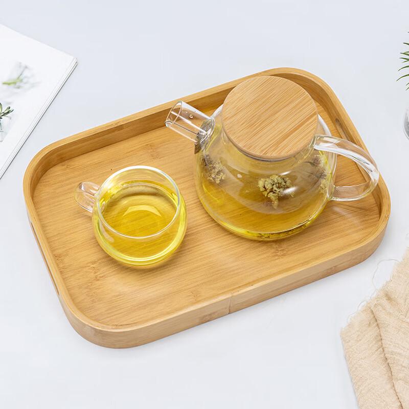 Rectangular Bamboo Serving & Drainage Tray
