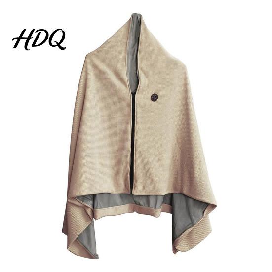 Przenośny rozgrzewający płaszcz na podróż Grafenowy podgrzewany szal owijany Kabel USB do ładowania Bezprzewodowy koc