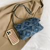 Denim Bag 2025 New Korean Version of Fashion Diamond Small Fragrant Style Women's Casual Shoulder Crossbody Small Square Bag Tide