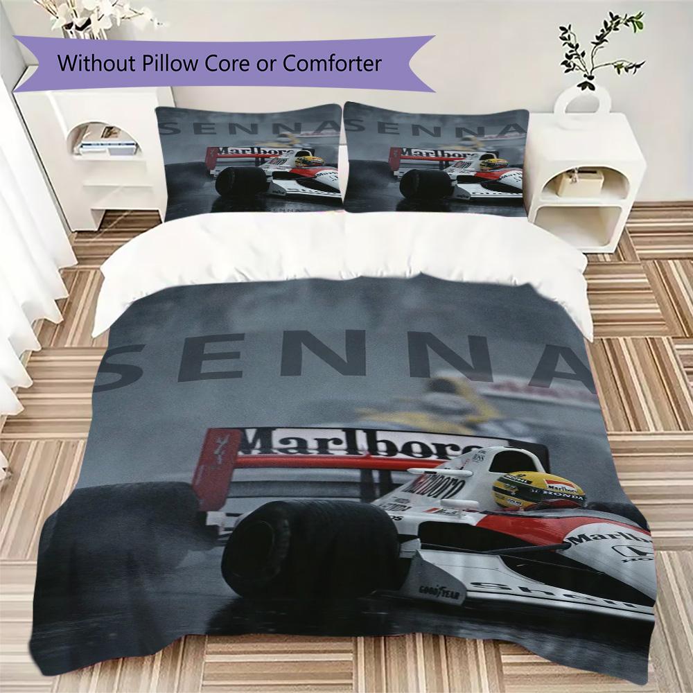 Ayrton Senna racing Pattern Bedding,Quilt Set Quilt Cover Pillowcase Home Birthday Gift (1*duvet cover+2*pillowcase,without core)NSJT0928194