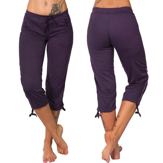 Women Solid Color Mid Rise Pockets Drawstring Slim Pants Cropped Trousers