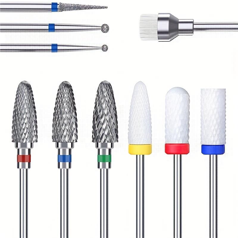 10Pcs Nail Polish Head Milling Cutter Set Used for Nail Beauty Deburring Gel Dead Skin Automatic Polishing Machine Accessories