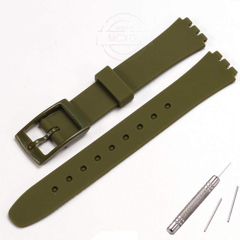 Soft Silicone Watchband Suitable For Swatch 12mm Girls Ladies Strap Colore Waterproof Wrist Bracelet Watch Accessories