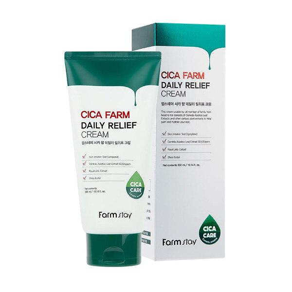 Farmstay_Cica Farm Ежедневный успокаивающий крем 300 мл Cica Palm Daily Relief Cream 300ml