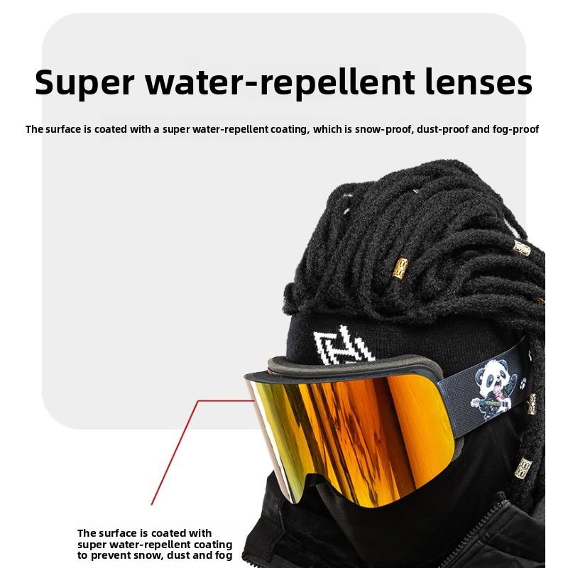 Comprehensive REVO True Film Ski Glasses Double-layer Anti-fog and Anti-snow Blindness Goggles Snow Goggles Card Myopia/HX16