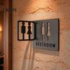 Male And Female Restroom Sign Acrylic Sign, Bathroom Wall Corner Mounted Double Sided Toilet for Corridor Commercial Use