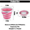 Collapsible Bucket, 10L 2.6 Gallon Folding Bucket Auto Cleaning Plastic Pink