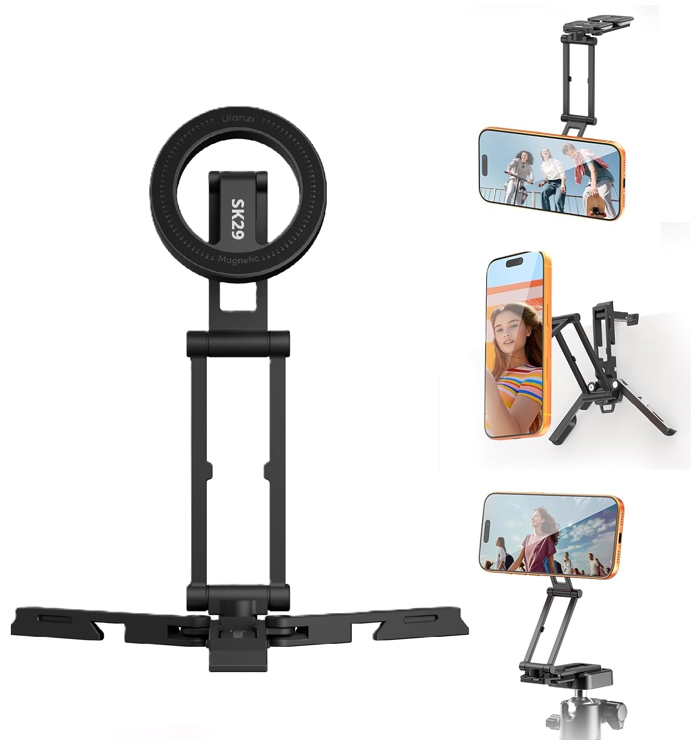 

Ulanzi SK29 Magnetic Smartphone Stand Mini Tripod for with Uka Acra Quick Release Smartphone Tripod Tripod Compatible with iPhone Products MagSafe,