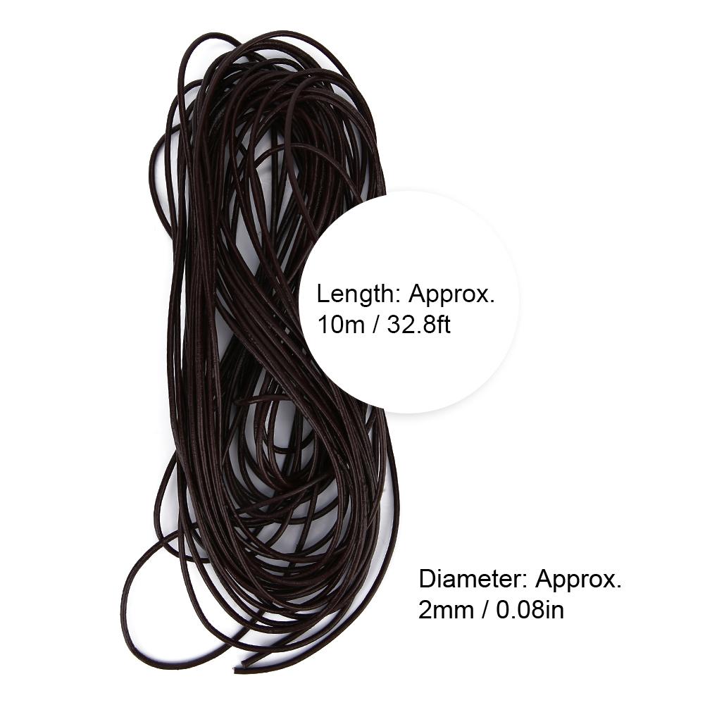 2.0mm Round String Cord Strap for DIY Bracelet Jewelry Making Accessory (Dark Coffee 10 Meters)