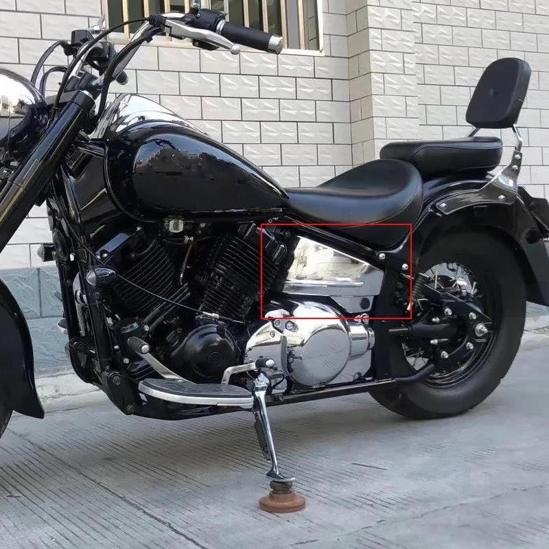 Motorcycle Spoiler Wing Motorcycle Fairing Side Cover Protection for Yamaha V-Star Dragster 400 650 XVS650 XVS650A Motorcycle Spoiler (Chrome)
