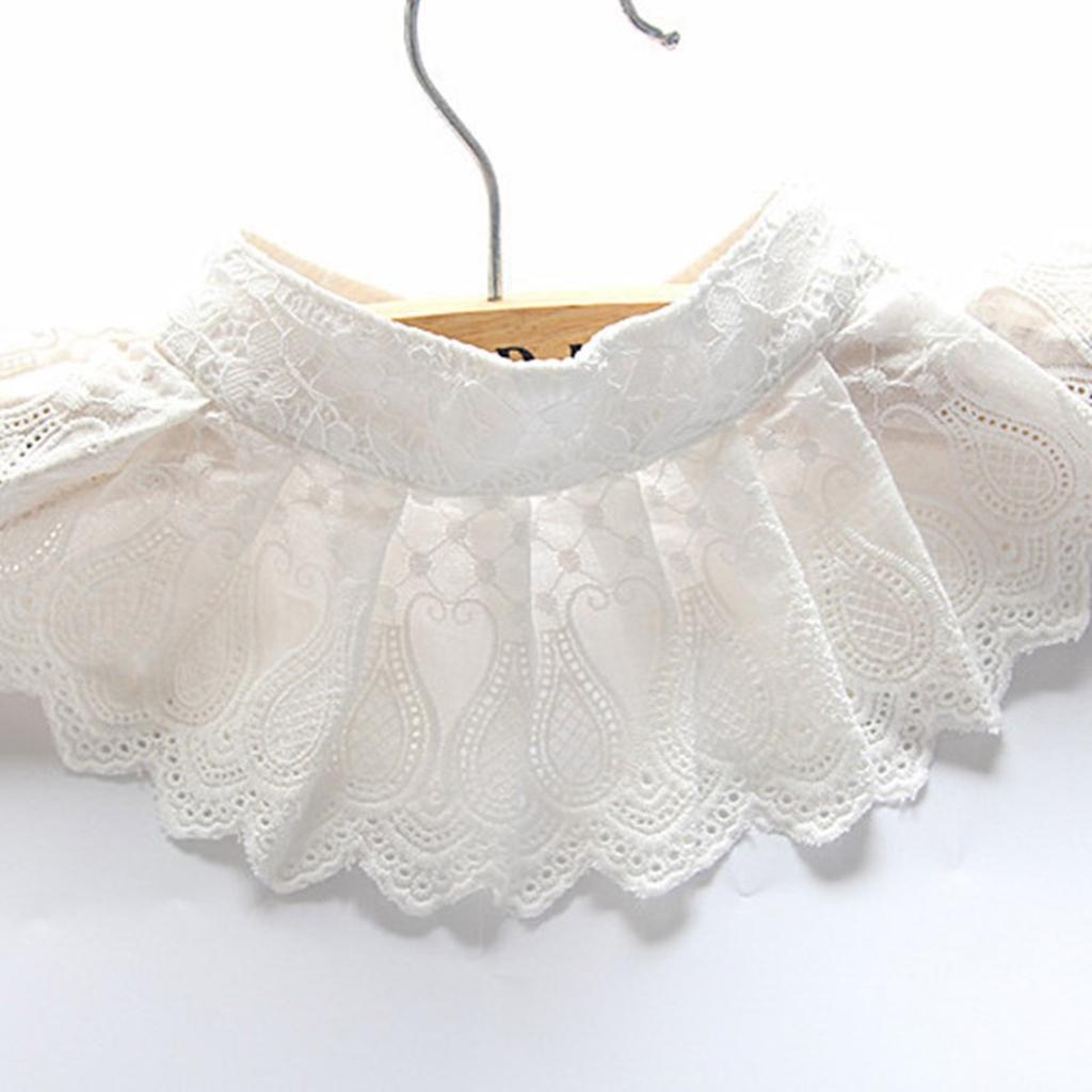 Multiuse Ruffled Collar Vintage Victorian Costume False Collar Cosplay Dressingup Accessory Removable Collar for Daily