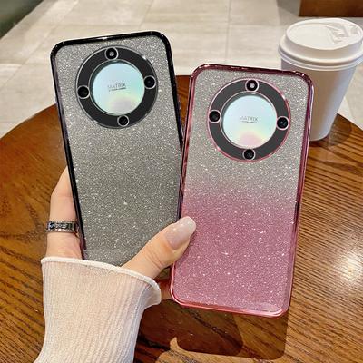 For Honor X9A Case Honor Magic 5 Lite Phone Case Shiny Glitter Plating Silicone Camera Lens Soft Back Cover