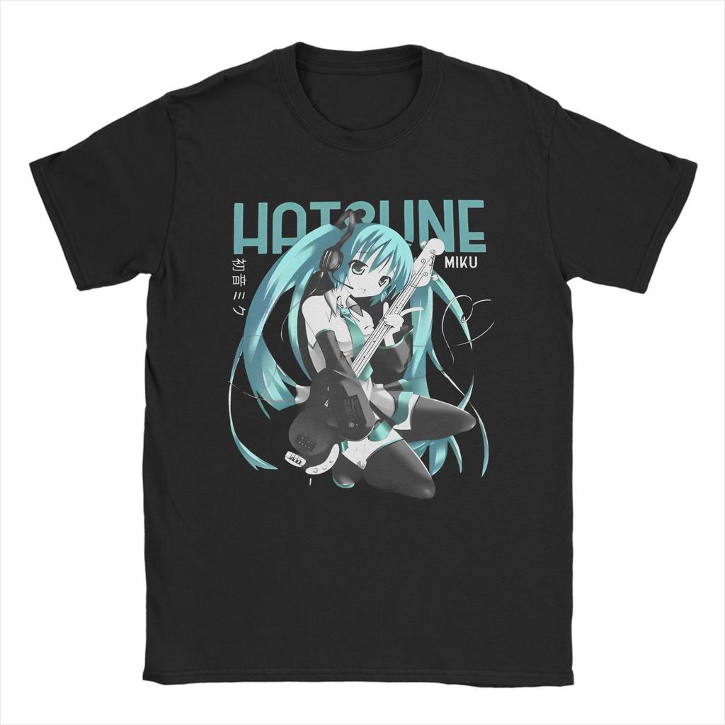 Men Women Hatsunes Mikus   Anime T Shirts  100% Cotton Tops Casual Short Sleeve Round Collar Tees Original T-Shirts