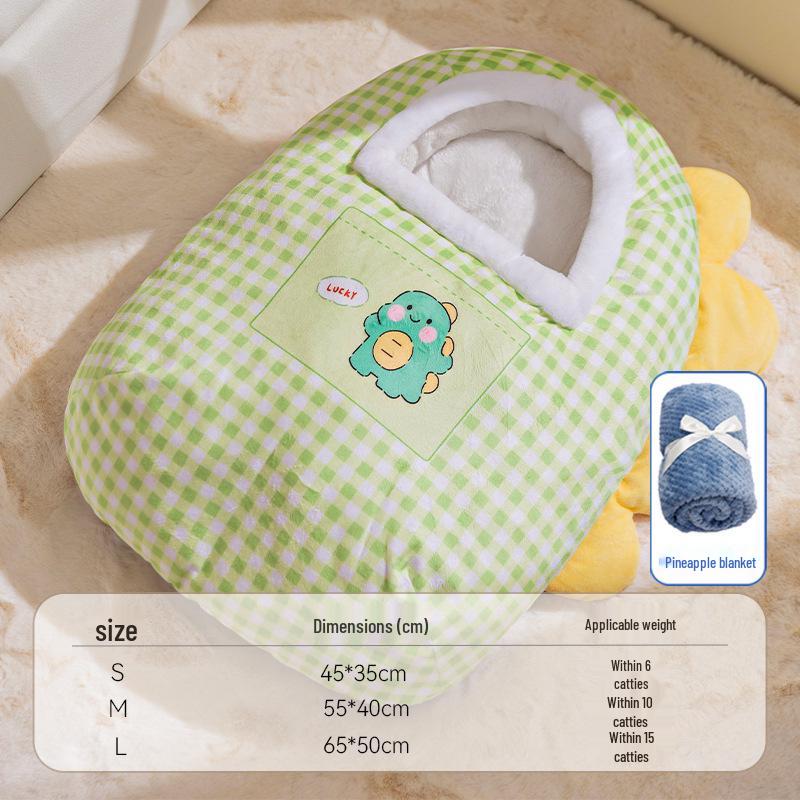 Przytulny śpiwór i łóżko dla kota: Ciepłe, zamknięte gniazdo zapewniające komfort zimą