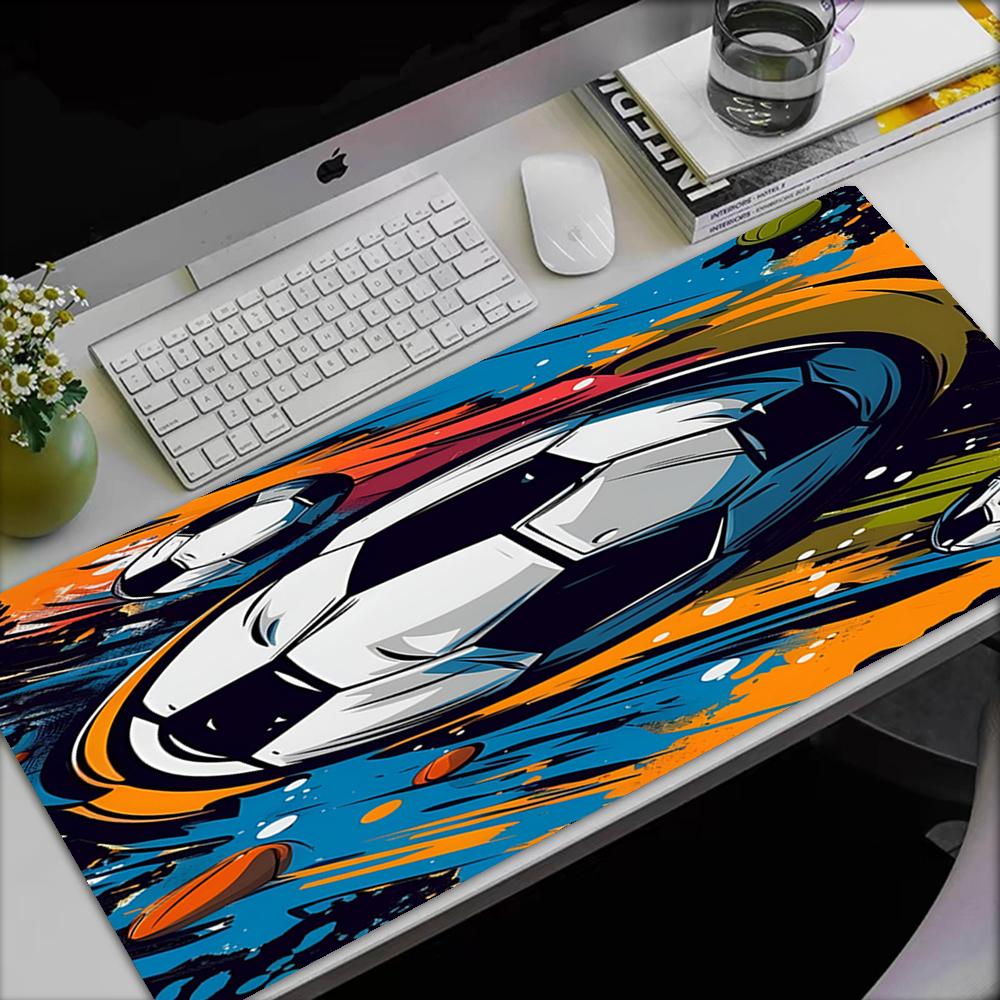 Tapis de Souris Thème Football, Base en Caoutchouc Antidérapante, Bureau Multifonctionnel & Décoration Intérieure, Parfait pour la Personnalisation de l'Espace de Travail.