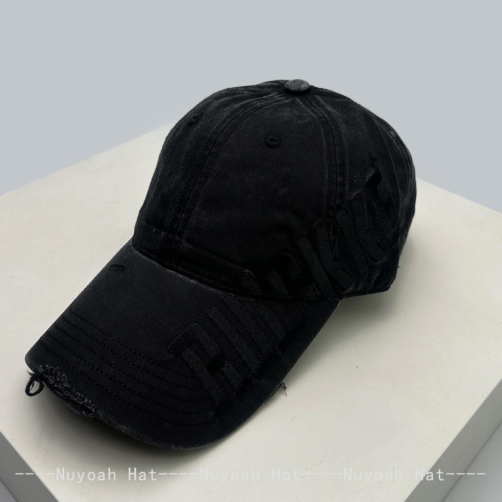 And Women Bandhnu Broken Style Embroidered Side Letter Prints Baseball Caps Sun Protection Street Style All-Match Distressed Peaked Hats Fashion