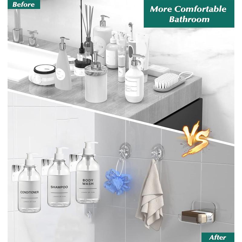 Shampoo and Conditioner Dispenser Wall Mount 500ml Refillable Bath Soap Bottle Lotion Shower Soap Dispenser for Bathroom