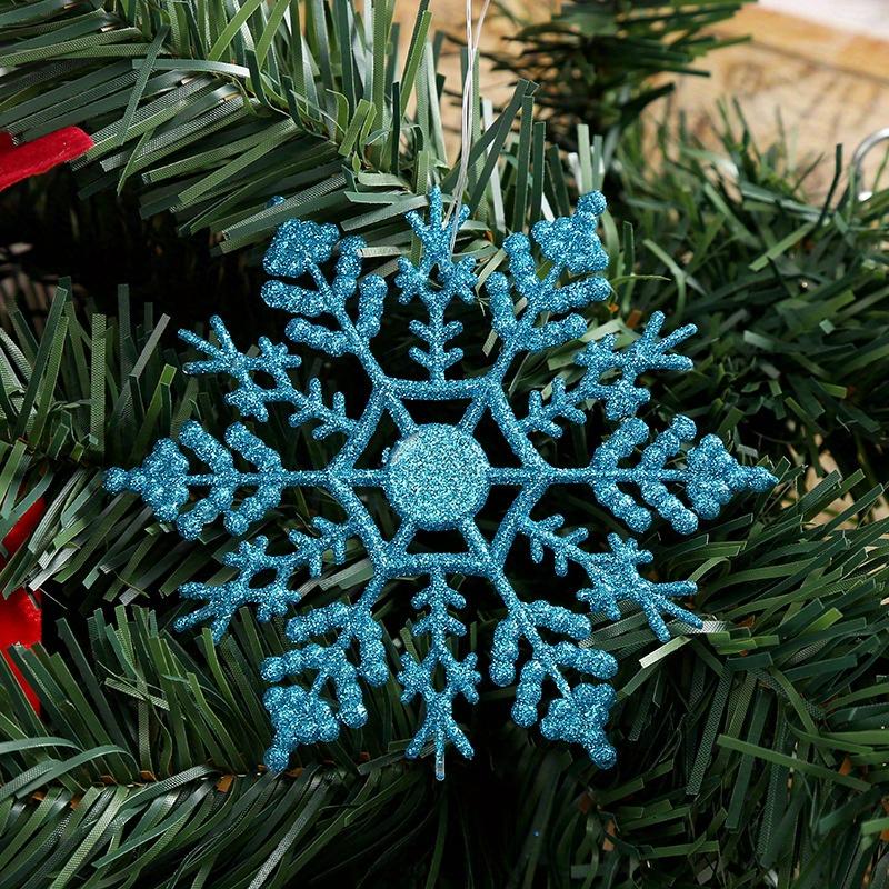 12Pcs 10cm Snowflake for Christmas Tree Decor Party Holiday Christmas Ornaments Home Decor