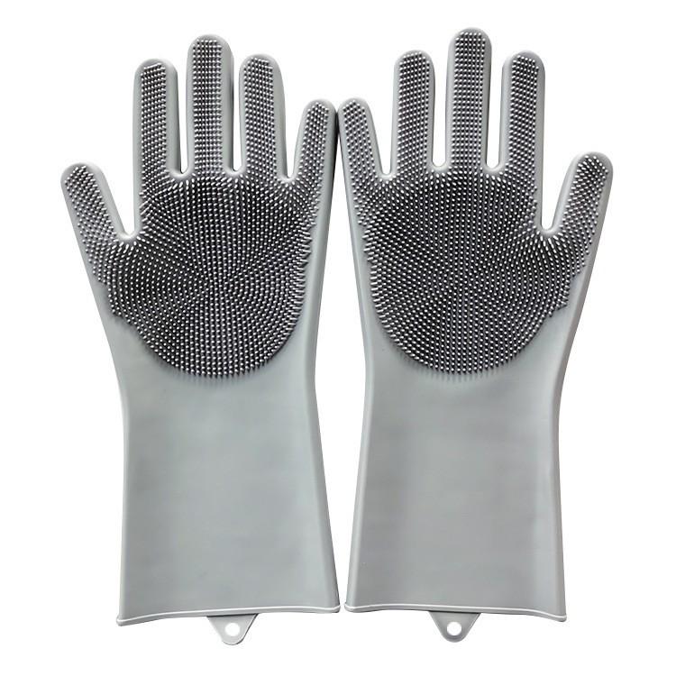 

Multifunctional Silicone Gloves for Pet Bathing, Kitchen Cleaning, and Dishwashing - Women s Thickened Design 130g темно-серого