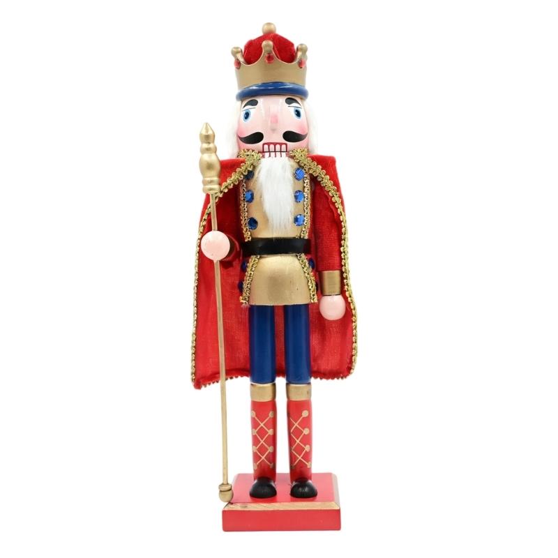 Christmas Nutcrackers Ornament Small Wooden Soldier Christmas Decorations Nutcrackers Figure Ornament for Table Shelf