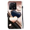 Handmade PU Leather Flip Case for Xiaomi Redmi K60 Ultra Anti-Slip Shockproof Cover with Wrist Strap & Heart/Rose Cat Designs