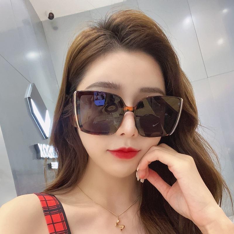 Square Sunglasses Sunglasses Women'S Large Frame Glasses Sunshade Plain Style
