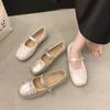 French Retro Ballet Shallow Mouth Single Shoes Girl 2025 Summer New Fairy Wind Gentle Soft Sole Mary Jane Shoes Girl