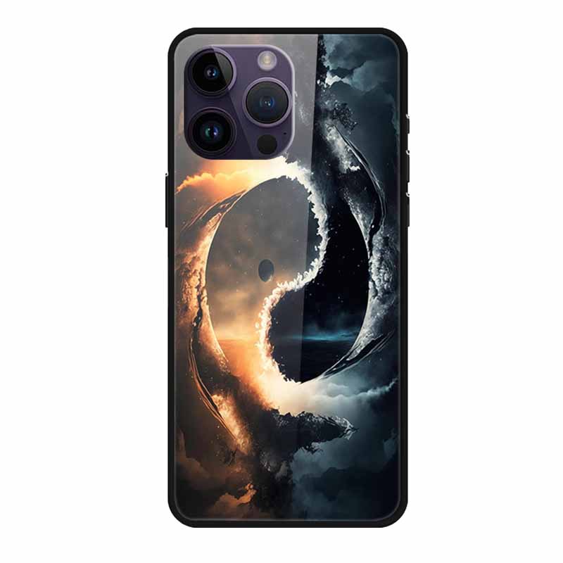 Tempered Glass Case For iphone 15 Pro Max Case Hard Glass Back Cover Soft TPU Bumper For iphone 16 Pro Max Phone Case 16Pro Max