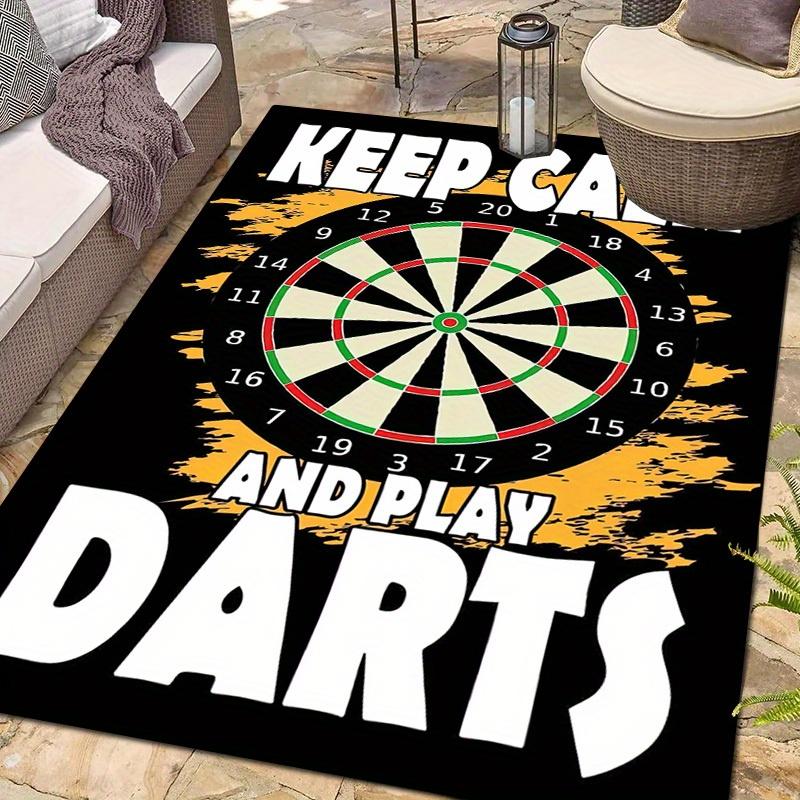Darts Board Sports Theme Door Mat, Game Room Non-Slip Wear Resistant Area Rug, Washable Indoor Outdoor Floor Mat for Home Decor