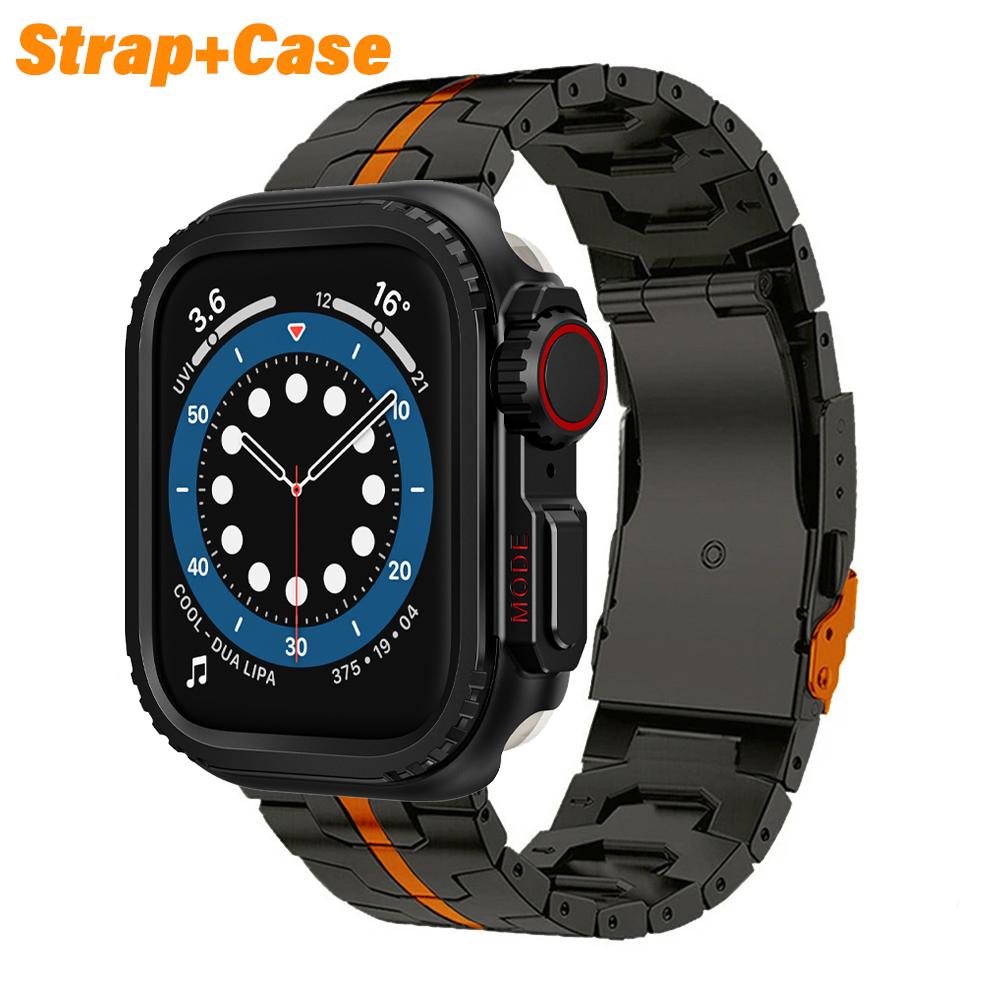 Titanium Strap for Apple Watch Ultra 2 49mm 46mm 45mm 44mm Metal Case Protector Bumper Frame for IWatch Series 10 9 8 7 6 5 4 SE