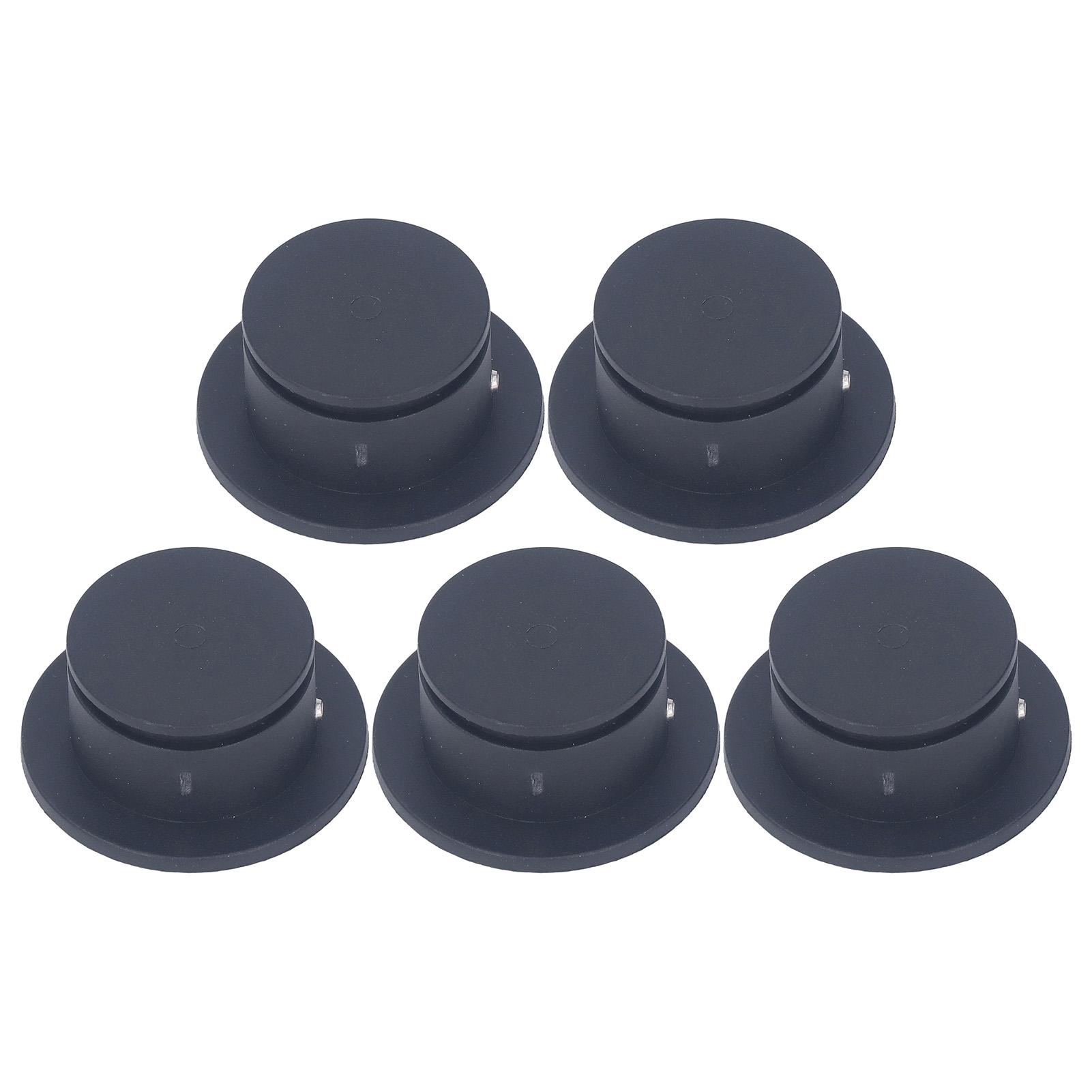

5pcs Surf Leash Plug Replacement Round Board Cup Plug for Surfboard Longboard Black