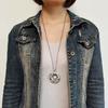Vintage Dragon Pearl Pendant Necklace Women Men Long Chain Copper Jewelry Boho Style