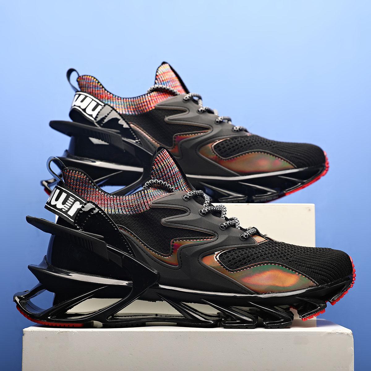 

Женские и мужские кроссовки, дышащие кроссовки, уличная спортивная модная удобная повседневная мужская обувь для спортзала для пар 45 чёрный