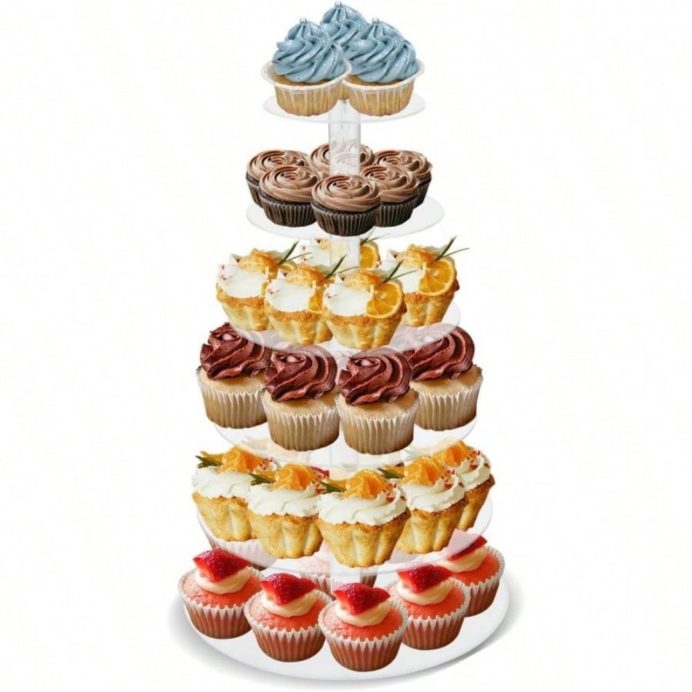 Cake Stand, Acrylic Round Cupcake Stand Clear Cupcake Tower Holder Display Stand for Party, Birthday, Wedding, Dessert, Shower Decor